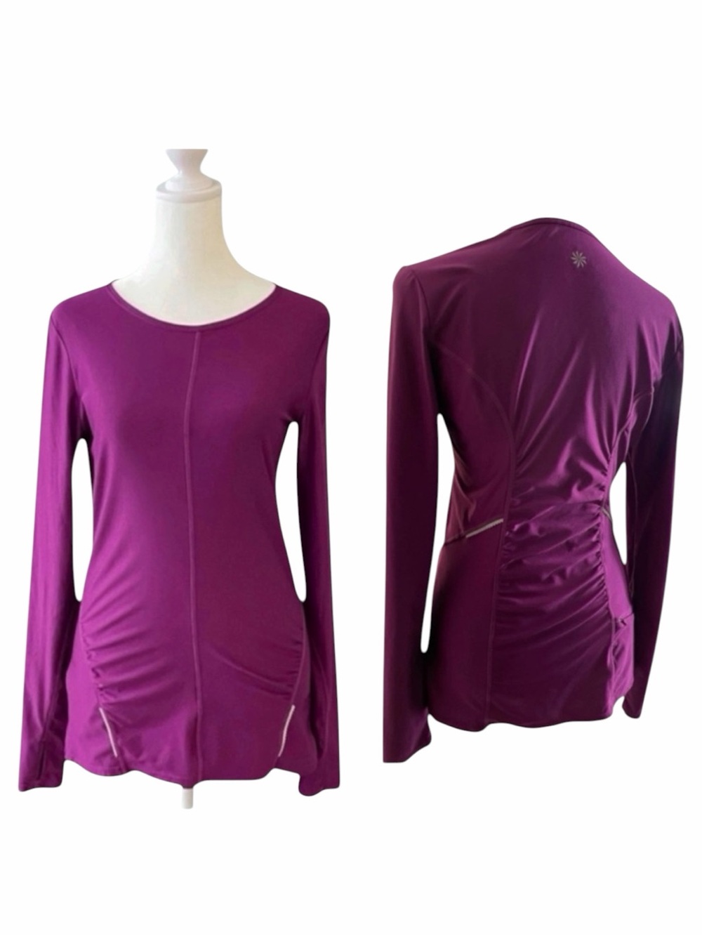 ATHLETA Magenta Long Sleeve Blouse, Small. - Picture 4 of 9